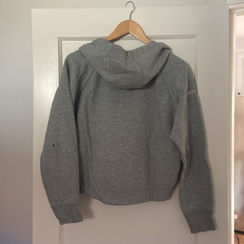 Nike Gray Zip-Up Jacket with Hood and Ribbed Cuffs - Picture 2 of 6